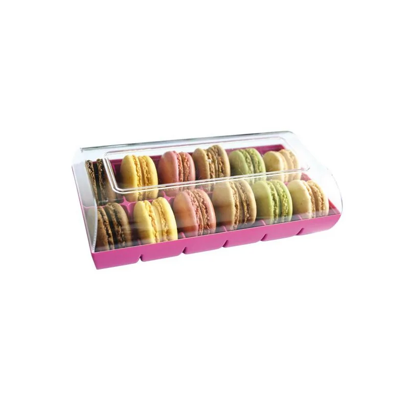 Boîte 12 macarons fuchsia Gatodéco