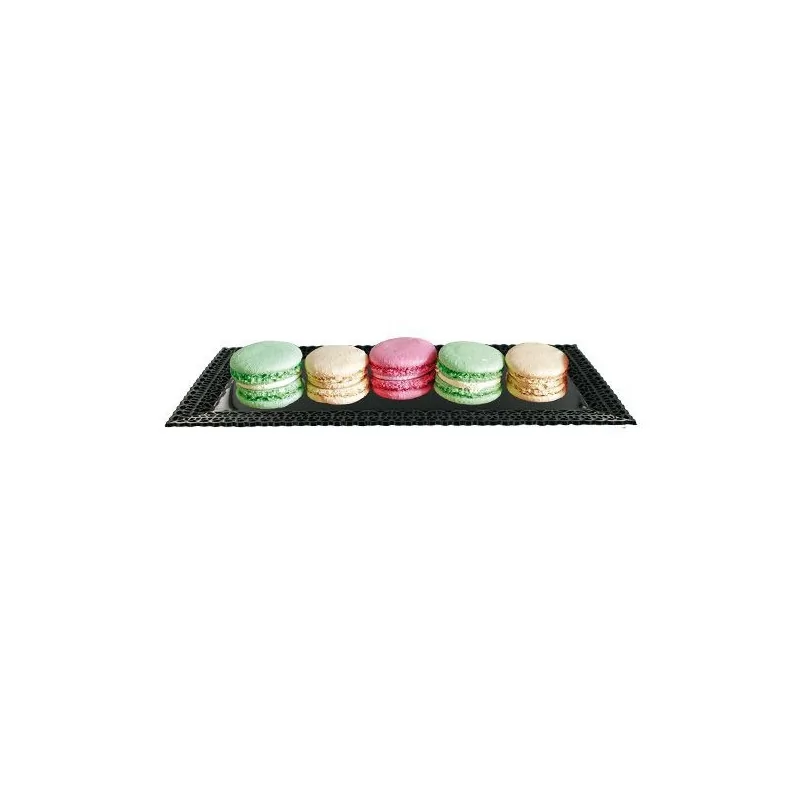 Plat dentelle rectangulaire noir 13 x 27 cm