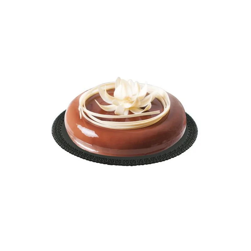 Plateau dentelle rond noir 24 cm
