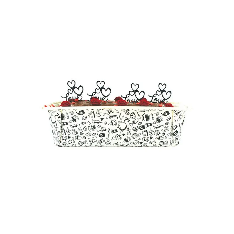 Moule a cake en carton breakfast noir et blanc