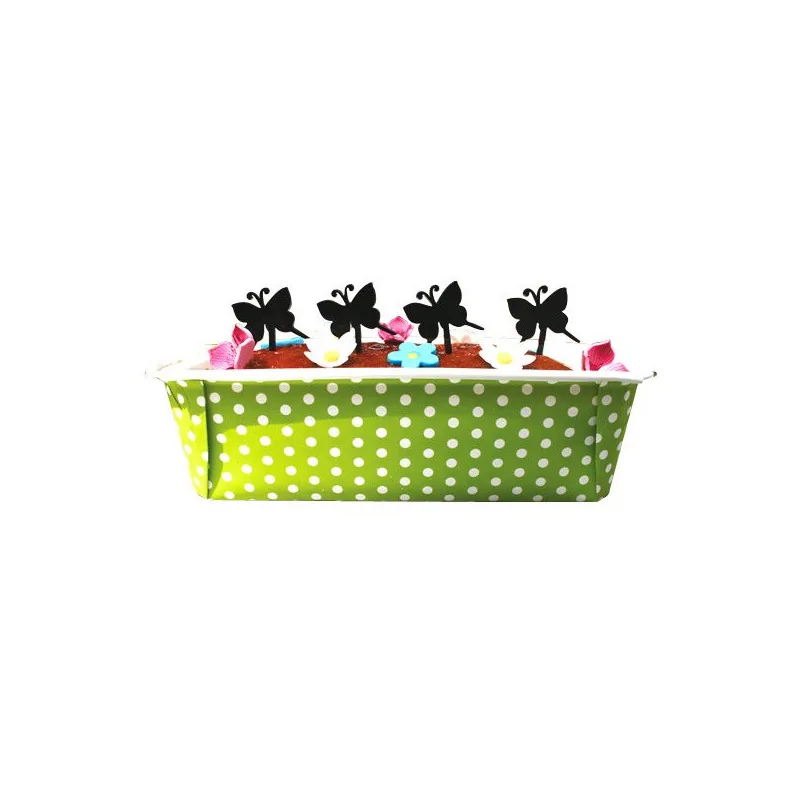 Moule a cake en carton vert à pois