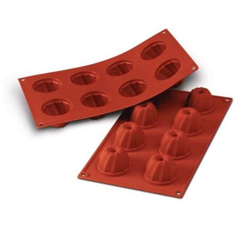 Moule silicone 8 petits Gugelhopfs 5,5 cm