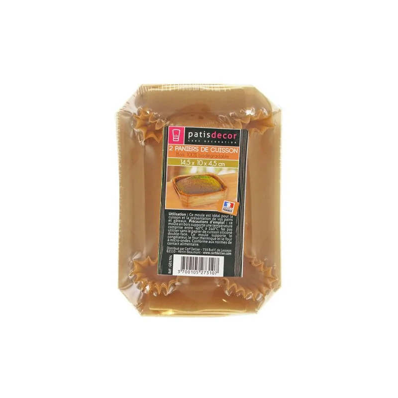 Barquette de cuisson pain bois 14,5 cm (x2)