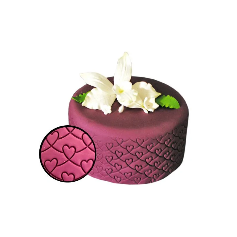 Empreinte effet matelassé coeurs Patisdécor