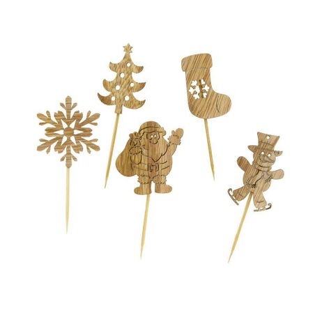Décors de Noël en bois vintage (x10)