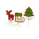 3 décors de Noël assortis en bois thème 2