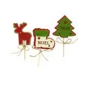3 décors de Noël assortis en bois thème 2