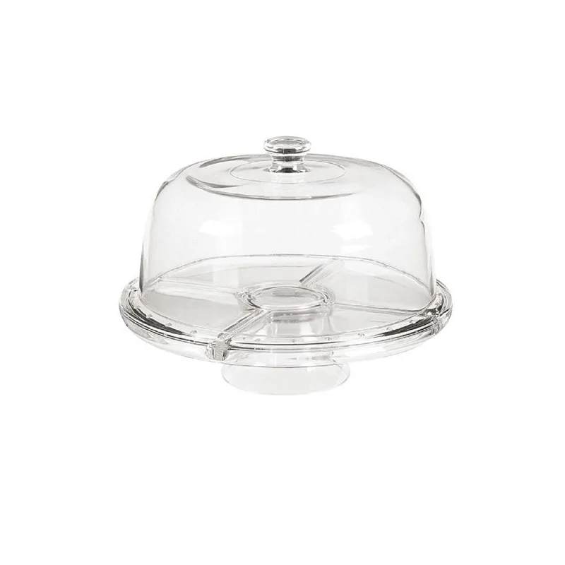 Présentoir cloche à gâteau sur pied 28 cm
