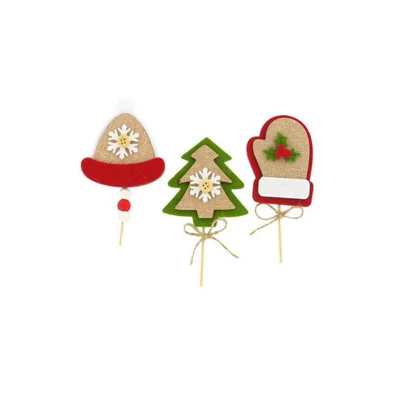 3 décors de Noël assortis en feutrine thème 3