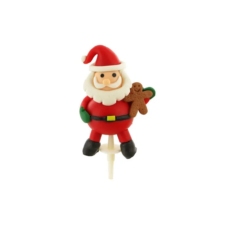 Père Noël debout résine sur pique