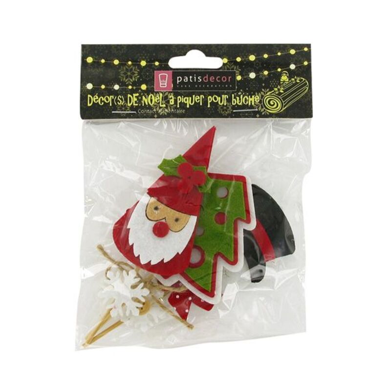 Sujets déco pâtisserie Noël 5 Rouge + 5 Pailleté