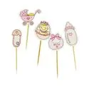 Décors Baby Girl sur pique en bois (x10)
