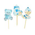 Cake toppers naissance garçon en bois (x3)