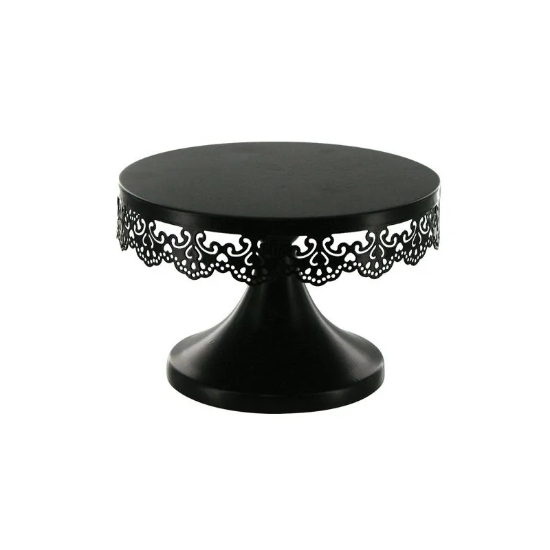 Présentoir gâteau noir broderie 18 cm