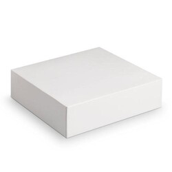Boîte pâtissière blanche 20cm, haute, avec couvercle, pour
