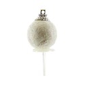 Boules de Noël blanches paillettes sur pique (x50) Boules de Noël blanches paillettes sur pique (x50)