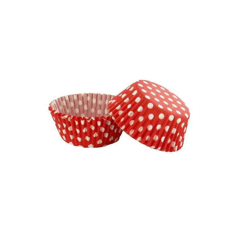 Caissette cupcake rouge pois blancs (x50)