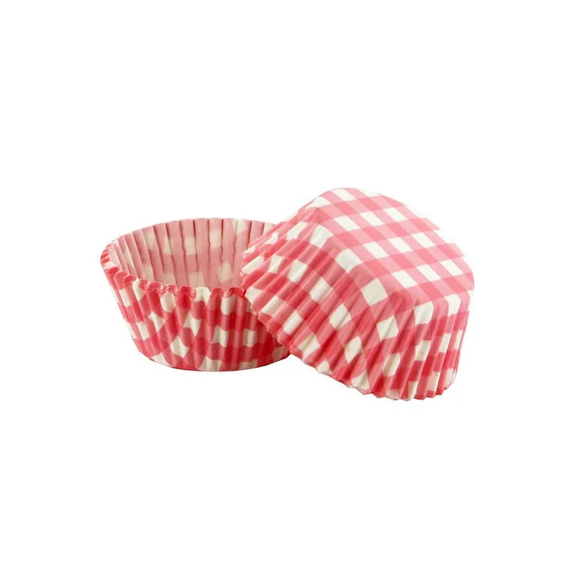 Caissette cupcake vichy rose (x 50)