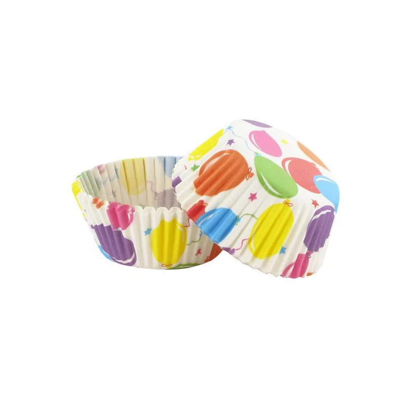 Caissette cupcake ballons d'anniversaire (x 50)