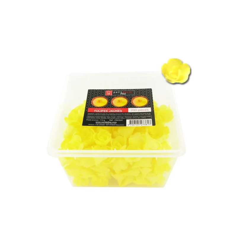200 tulipes jaunes en azyme Patisdécor Pro
