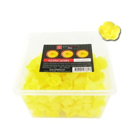 200 tulipes jaunes en azyme Patisdécor Pro