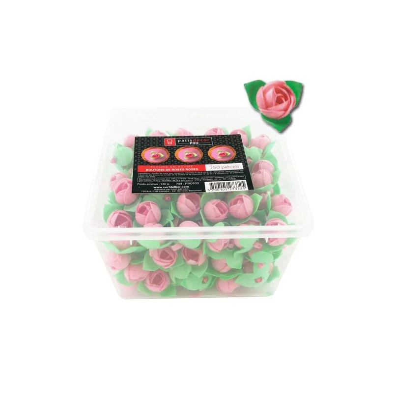 150 boutons de roses roses en azyme Patisdécor Pro