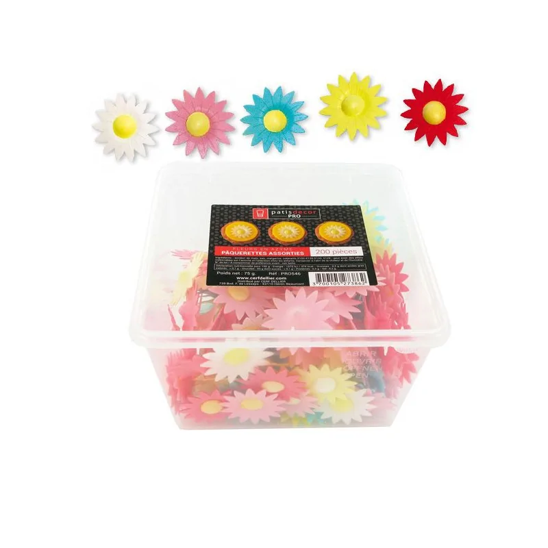 200 Pâquerettes assorties en azyme Patisdécor Pro