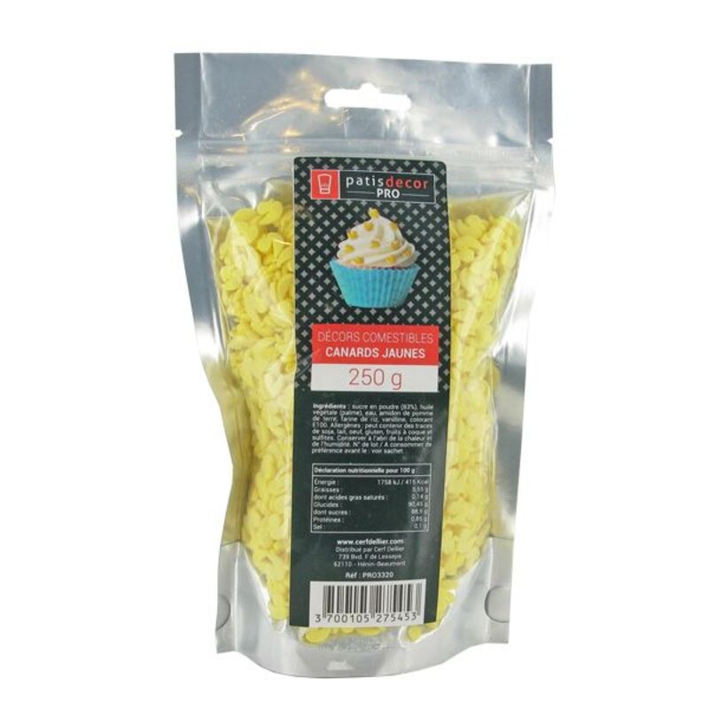 Décors comestibles canards jaunes Patisdécor Pro 250 g