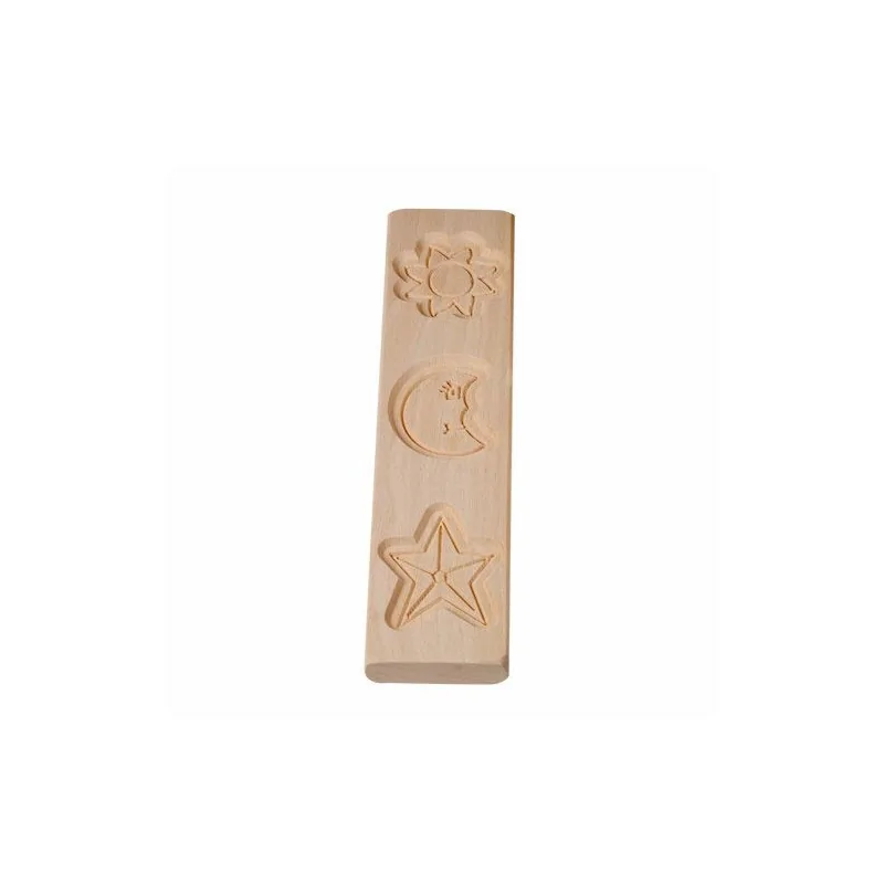 Moule à spéculoos en bois 3 astres