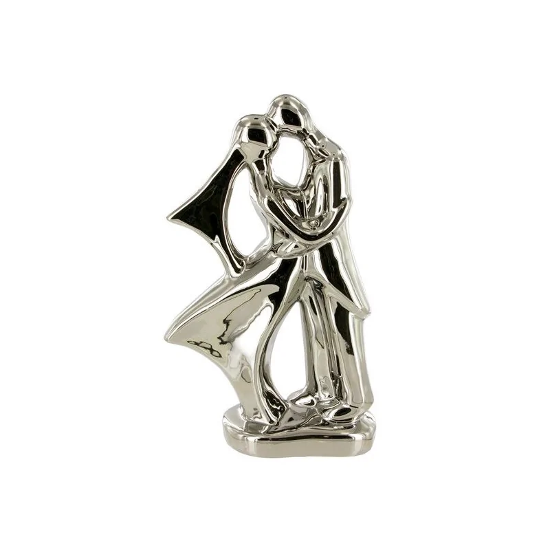 Couple de mariés argent baiser 27 cm
