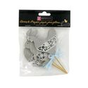 Cake toppers Pâques gris (x3)