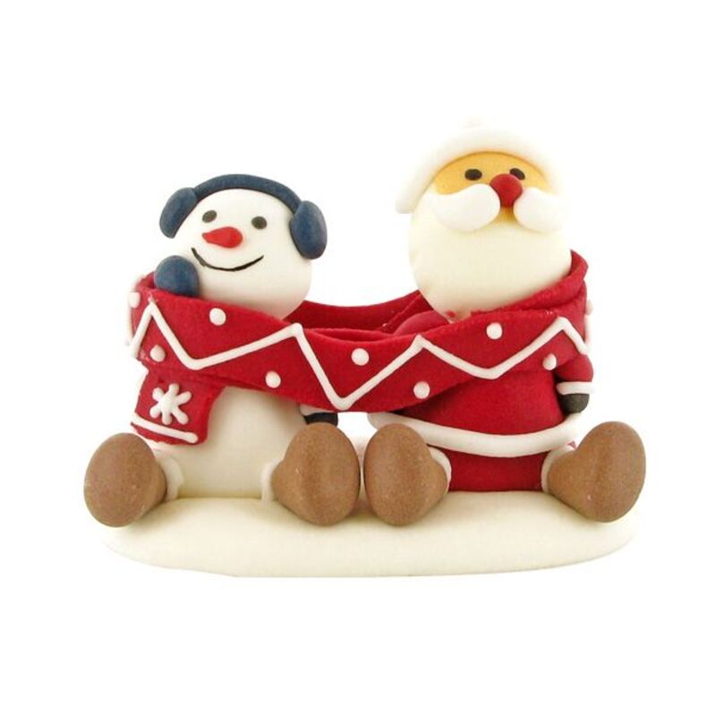 Décors comestibles Père Noël et bonhomme de neige écharpe (x20)