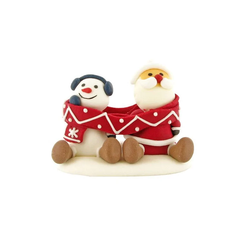 Décors comestibles Père Noël et bonhomme de neige écharpe (x20)
