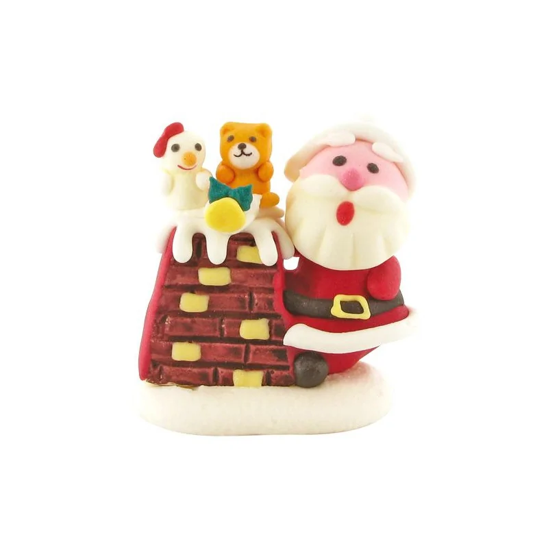 Décors comestibles Père Noël à côté de la cheminée (x20)