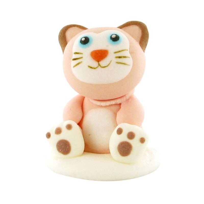 Décors comestibles chat roses assis (x24)