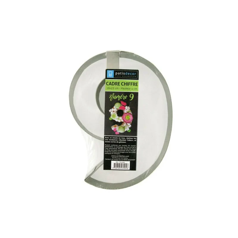 Moule number cake chiffre 9 inox