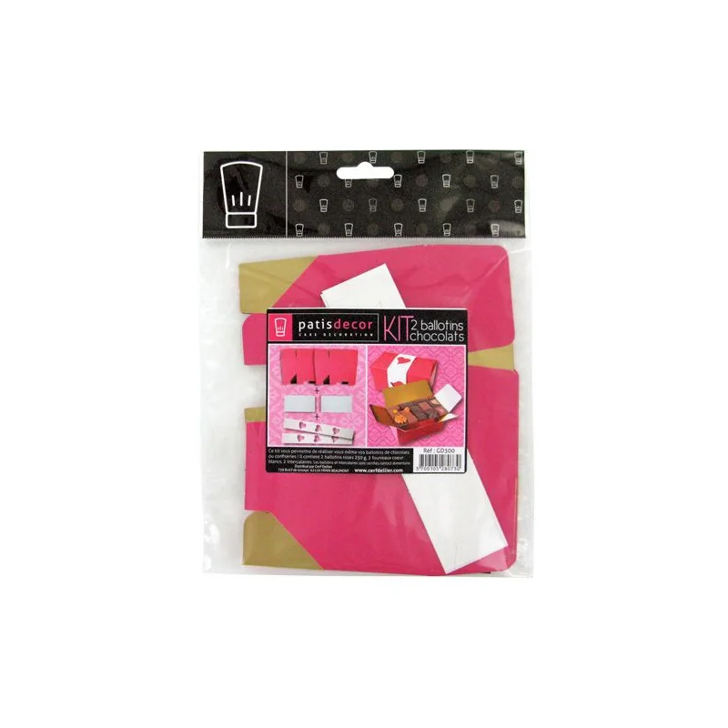 Kit Ballotin rose / blanc Patisdécor (x2)