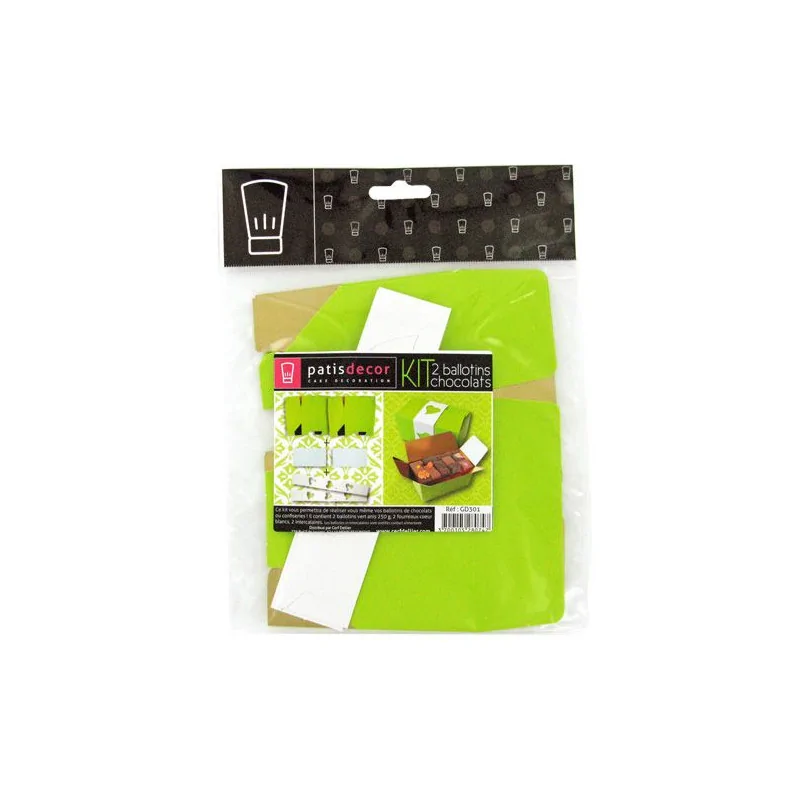 Kit Ballotin vert / blanc Patisdécor (x2)