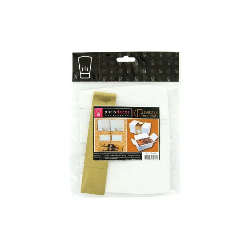 Kit Ballotin blanc / or Patisdécor (x2)