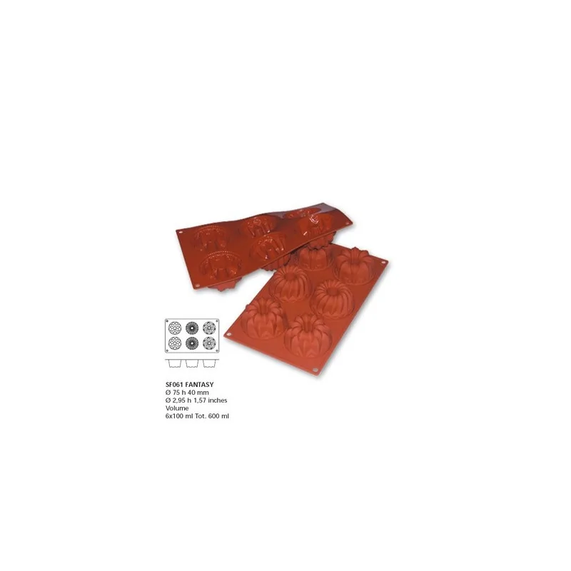 Moule silicone 6 empreintes fantaisie