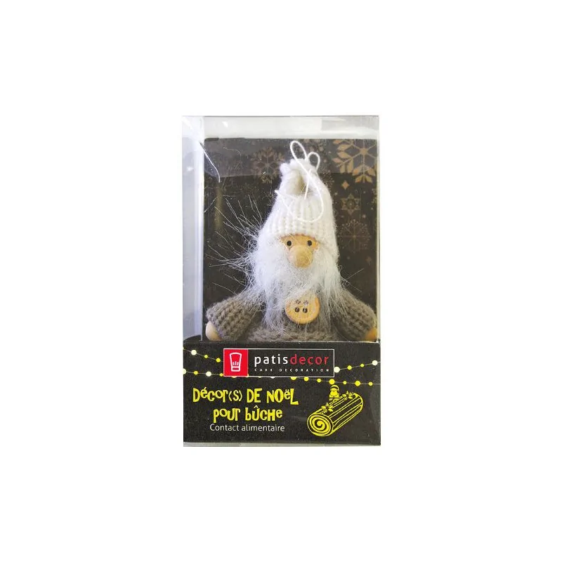 Lutin de Noël gris Patisdécor