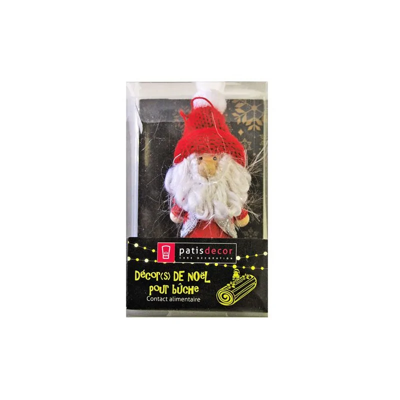 Père Noël bonnet rouge Patisdécor