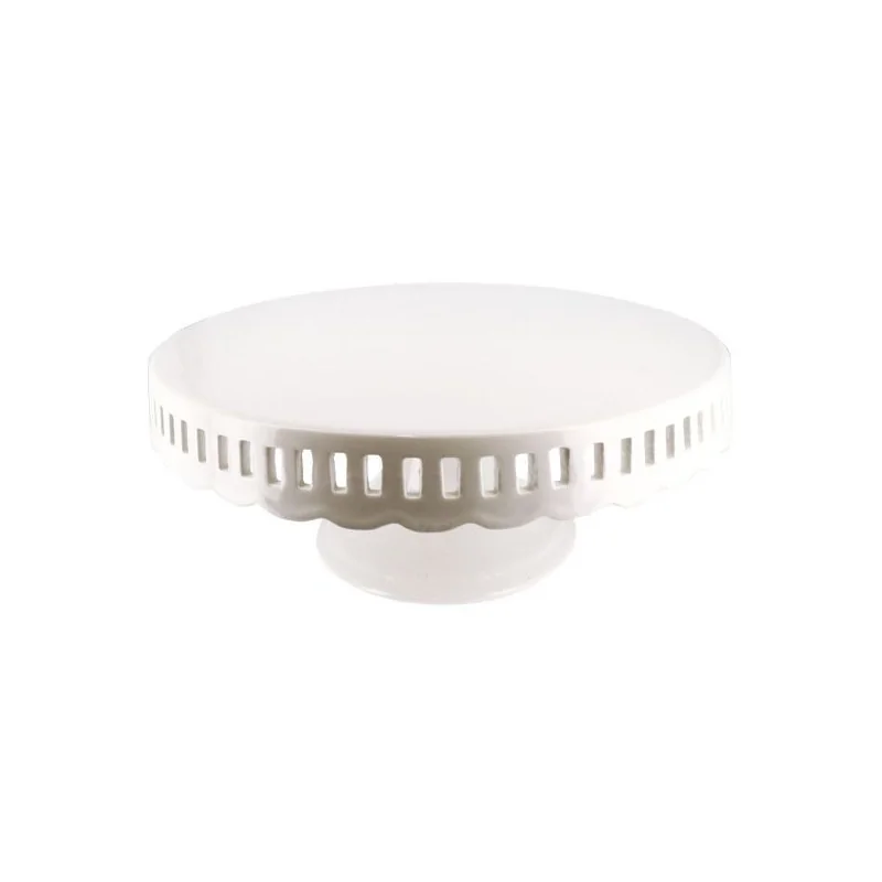 Présentoir gâteau en céramique dentelle