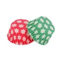 Caissette cupcake verte / rouge Flocons (x 16)