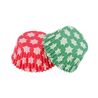 Caissette cupcake verte / rouge Flocons (x 16)