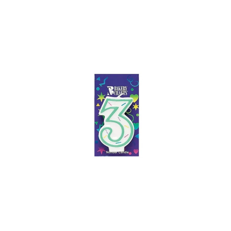 Bougie Anniversaire, chiffre 3