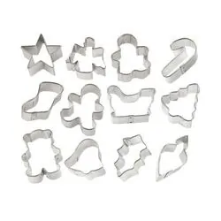Lot De 12 Emporte-pièces De Noël En Inox - Formes Sapin, Renne, étoile... Pour Biscuits, Pâtisserie - 8