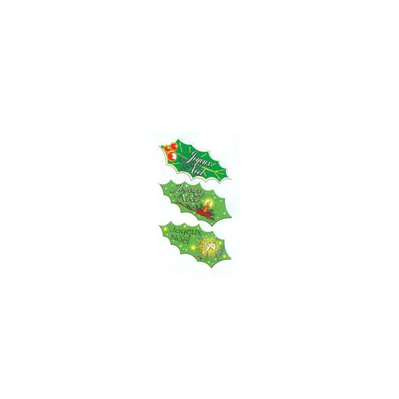Feuille de houx azyme assorties Joyeux Noël (x24)