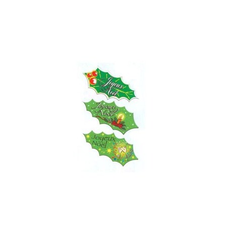 Feuille de houx azyme assorties Joyeux Noël (x24)