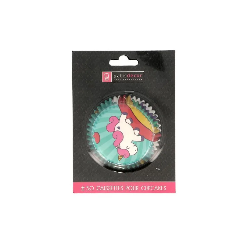 Caissette cupcake vertes Licorne (x 50)